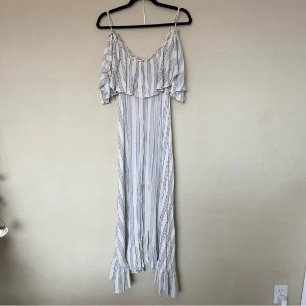 MISA Los Angeles Augustina Striped Midi Dress blue and white‎ size XS - Image 8
