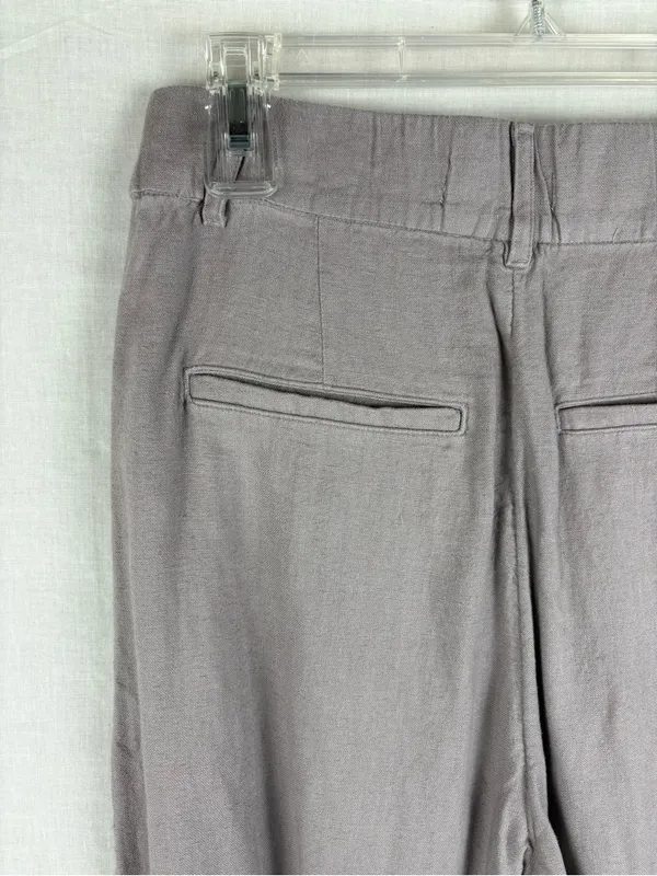 Abercrombie & Fitch Wide Leg Linen Pants Mauve Size M - Image 6
