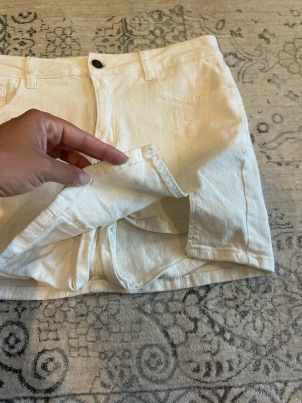 Amazon White Denim Mini Skort - Image 2