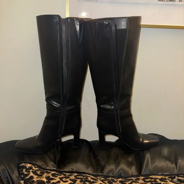 INC International Concepts Mid calf leather boots black 90s - Image 2