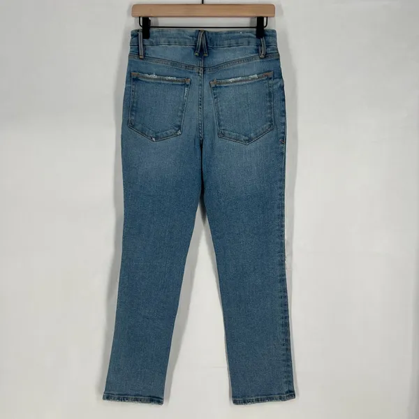 Good American Good Jeans Womens 6 Blue‎ Medium Wash Denim High Rise Distressed - Image 2