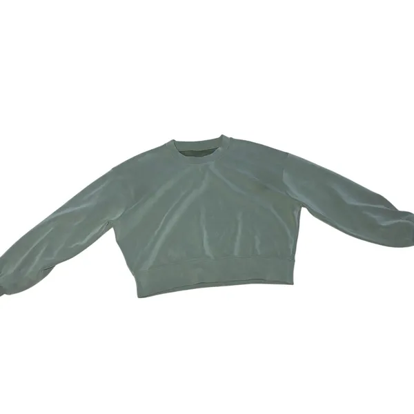 Lululemon Softstreme Perfectly Oversized Cropped Crew Sage Green Twill size 6 - Image 2