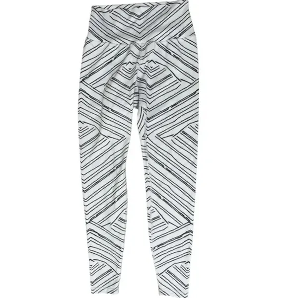 BuffBunny Slay Leggings Medium White Black Zebra Geometric High Waist Activewear - Image 5