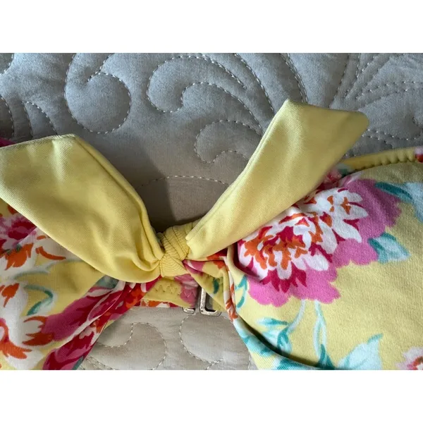 Abercrombie and Fitch Strapless Yellow Floral Bikini Top Women's Sz Large - Image 3