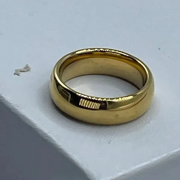 Tungsten gold plated ring size 6:50 Gold - Image 3