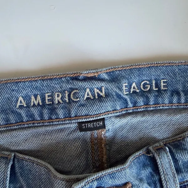 American Eagle '90s Bootcut Jean Faded Indigo Split Hem Y2K Streetwear‎ Size 4 - Image 8