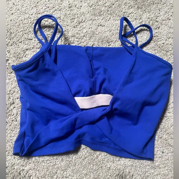 Blue Women's Strappy Top exercise cobalt blue size M Size M - Image 8