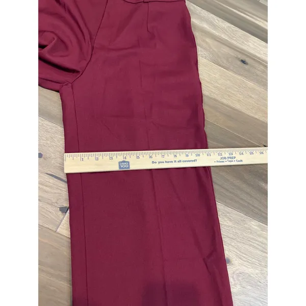Youzimeiyi Pants Size L Maroon High Waist Wide Leg Stretch Trouser Dressy NWT - Image 6