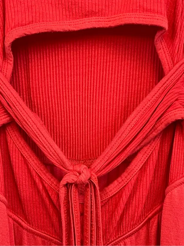 FP Movement by Free People Red Cutout Spaghetti-Strap Jumpsuit - Image 5