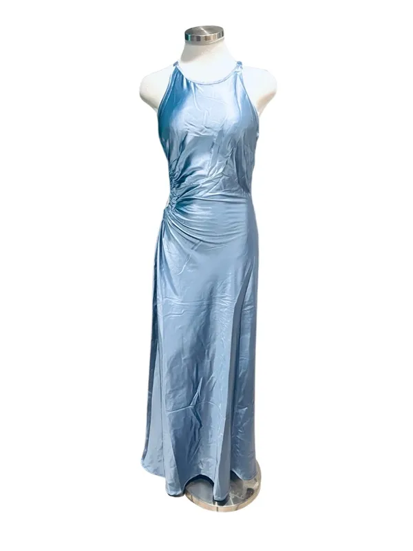 Lulus Cherita Periwinkle Blue Satin Cutout Maxi Dress Size Small NWT - Image 2