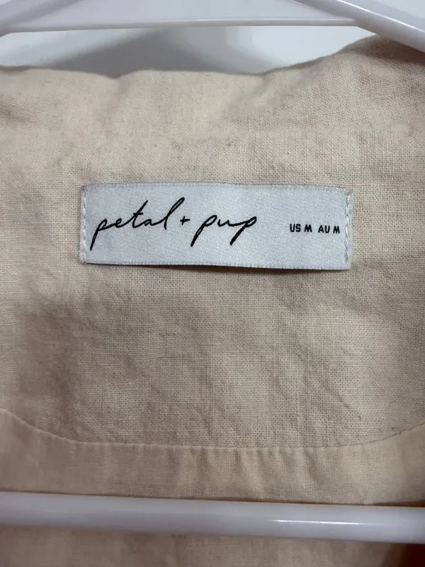 Petal & Pup Trula Oatmeal Linen Blend Sleeveless Blazer Vest M - Image 4