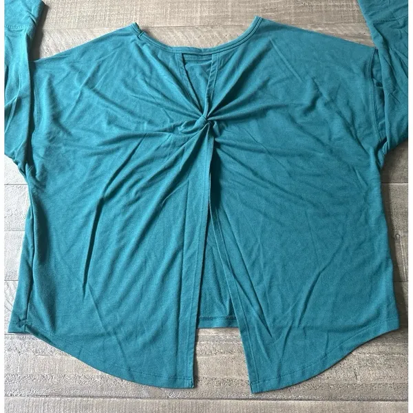 Old Navy Women's Teal Lightweight French Terry‎ Split-Back Sweatshirt Size XL - Image 6