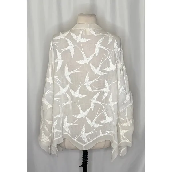 Anthropologie LILKA Shorebird Embroidered Bird Swim Cover-Up Jacket Medium Large - Image 8