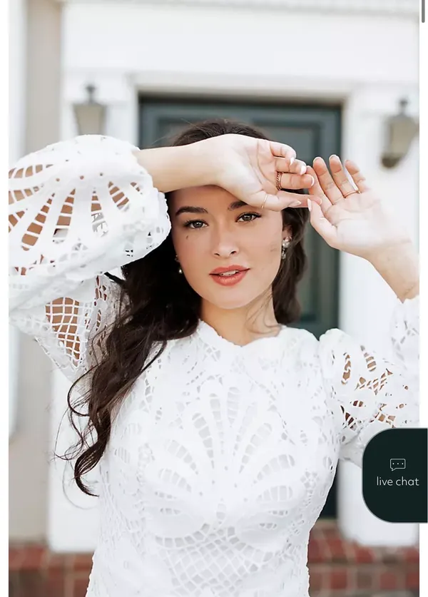 Long sleeve lace white dress - Image 3