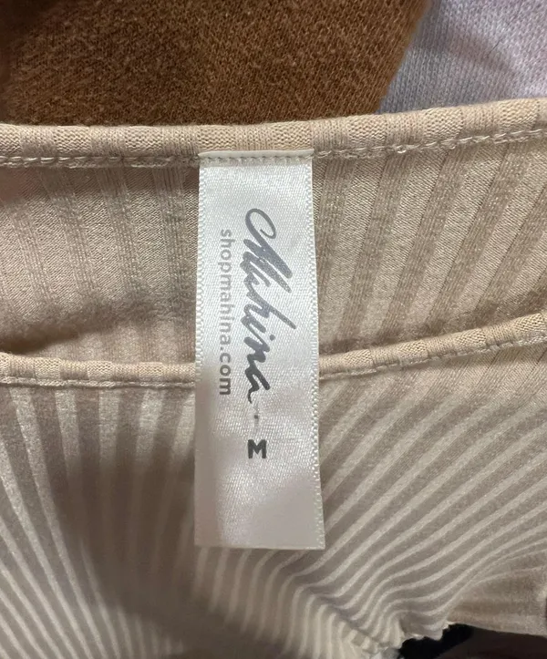 Tan Long Sleeve Boutique Dress - Image 2
