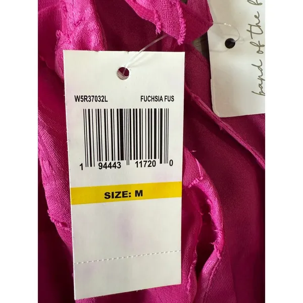Band of the Free Kiss Me Fuchsia Peplum Romantic Boho Garden Mini Dress M - Image 4
