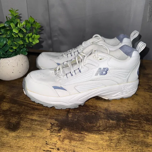 New Balance WX608v5 White Blue Womens 7.5 Cross Training Sneakers Dad Shoes - Image 3