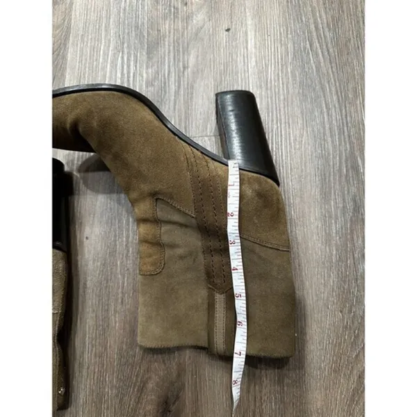 KATE SPADE New York BAISE bootie SIZE 9 M Block Heel Suede Leather Tobacco Brown - Image 11