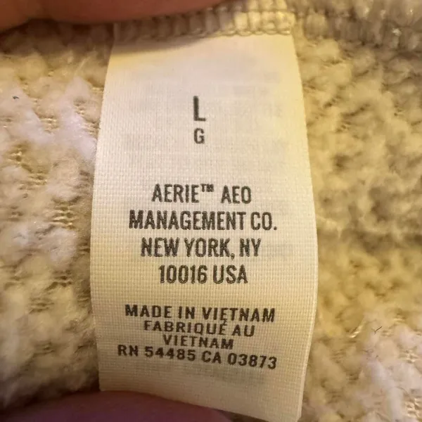 Aerie Women’s Large Sherpa Fleece Quarter Snap Pullover Ivory Cream Cozy Teddy J - Image 4