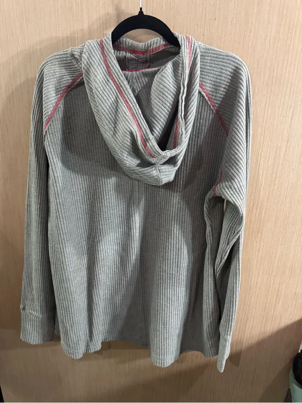 Women’s 4her Portland Blazer Rip City Gray Waffle Knit Hoodie with Red Graphic - Image 3