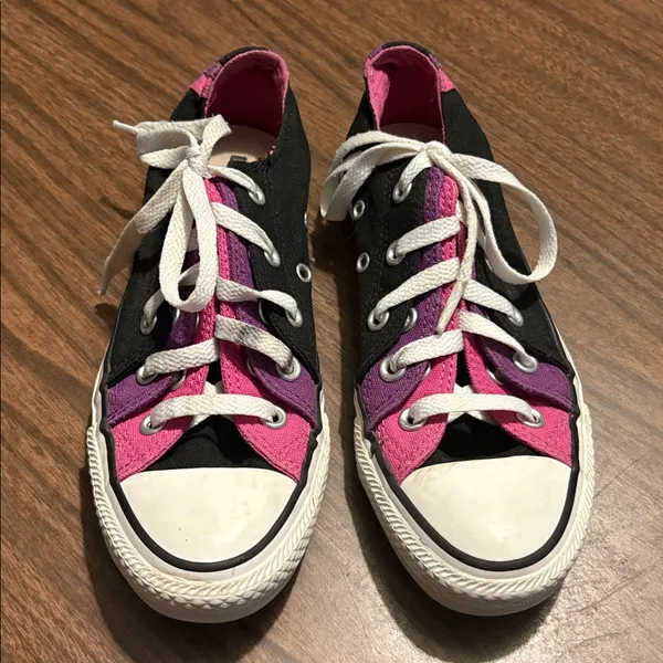 Converse All Star Pink Purple Black Women’s 6 Mens 4 Shoes Sneakers - Image 2