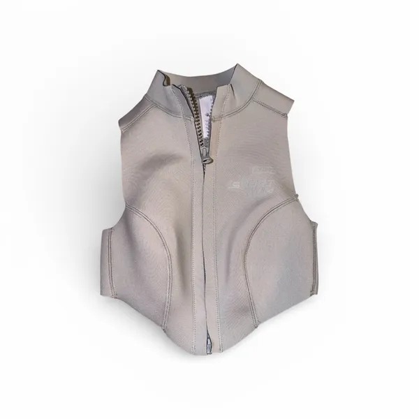 Skims Size xxs Sport Swim Mock Neck Zip Top Chrome Gray Sleeveless Zip Front NWT - Image 4