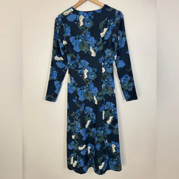 Aritzia Wilfred Aubagne Black Blue Cutout Long Sleeve Midi Dress size 4 $175 - Image 12
