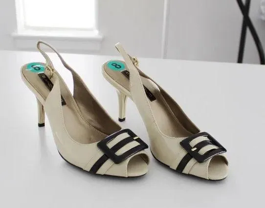 Bandolino DBPeaceTJ Buckle Peep Toe Slingback Heels - Image 3