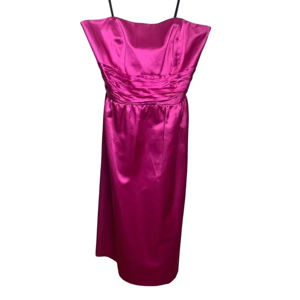 VTG Lilly Pulitzer Pink Satin Strapless Dress Women’s Size 4 - Image 2
