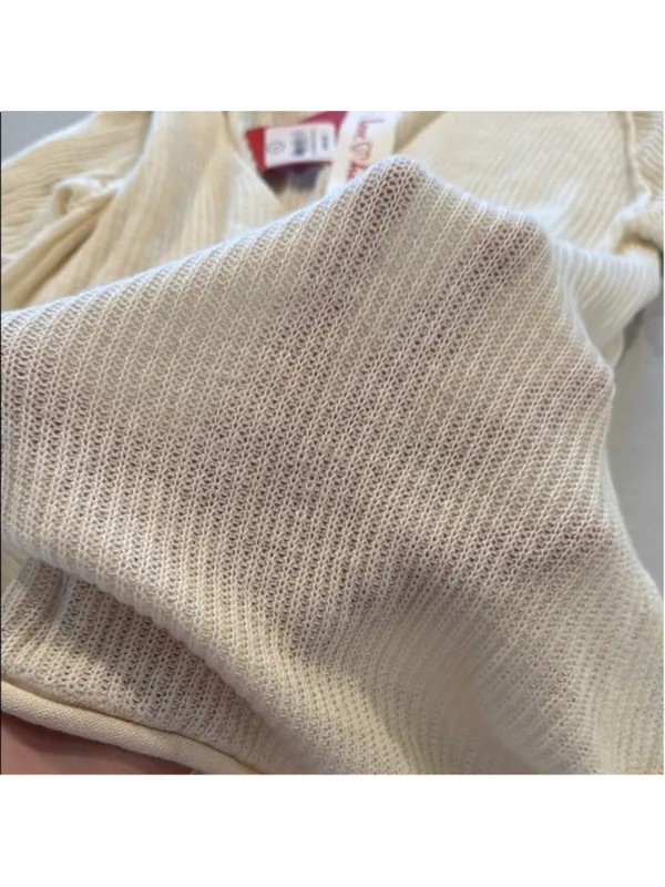 Hanna Andersson Cream Wool Blend Hooded Cardigan Extra Large - Image 3