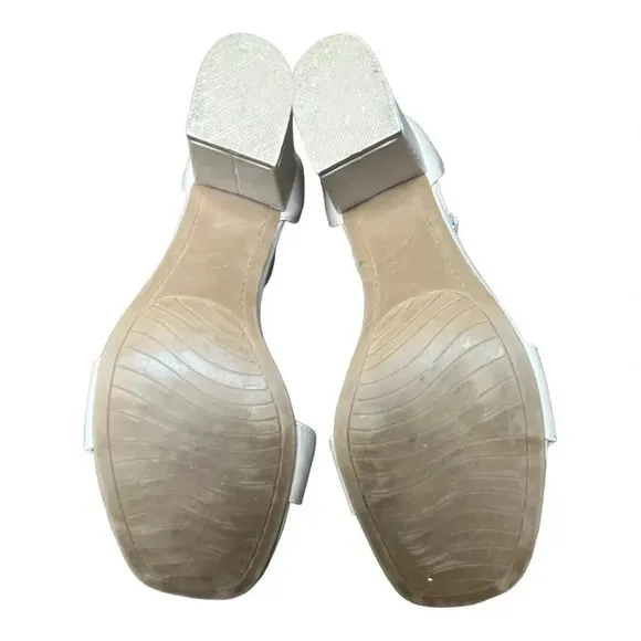 Mari A. MA-MARSHA Block Heel Sandals Womens 9 Cream Ankle Strap Square Toe Dress - Image 6