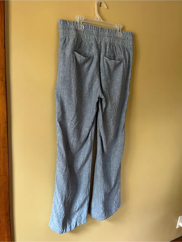 Athleta Cabo Linen Wide Leg Pants - Dusty Blue - Image 6
