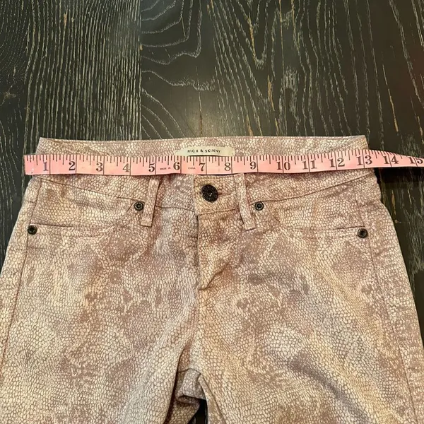 Rich & Skinny Women's Size 24 Pink reptile print Skinny Jeans Stretch Denim - Image 9