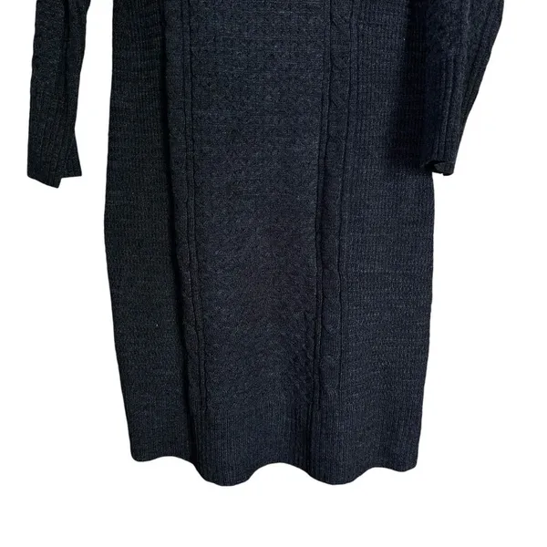 Studio One Women’s Sz XL Gray Cowl Neck Bodycon Knee Length Knit Sweater Dress - Image 3