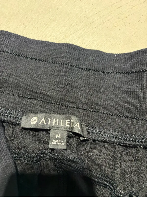 Athleta Black Jogger Pants with Drawstring Waist medium - Image 3