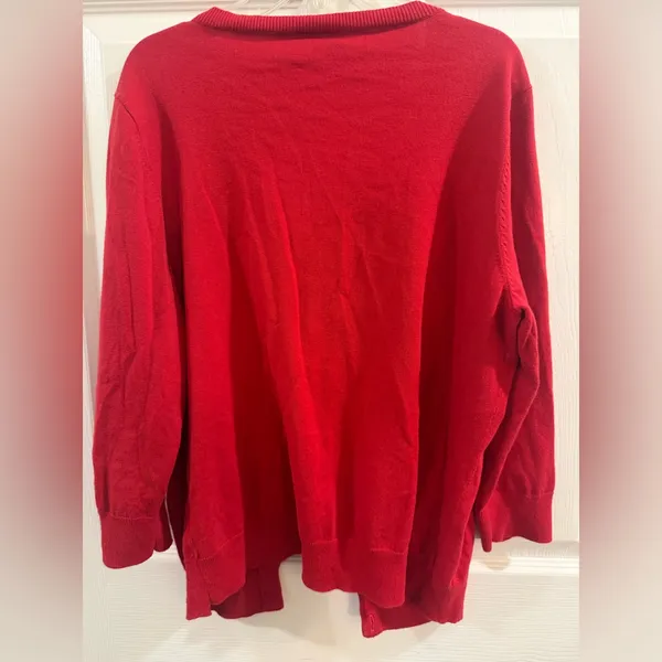 Talbots Red Button-Front Women's Sweater Cardigan - Image 5