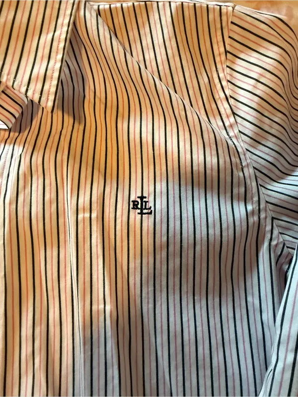Ralph Lauren Women’s Pink Striped Button-Down Shirt - Image 3