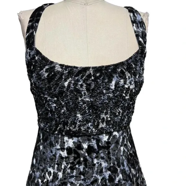 Free People Virgo Moon Velvet Slip Minidress Gray Black Leopard Size‎ XS - Image 5