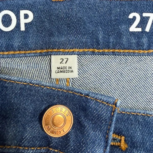 J.Crew Billie‎ Demi Boot Crop Jeans Womens 27 Medium Wash Raw Hem Minimalist - Image 4
