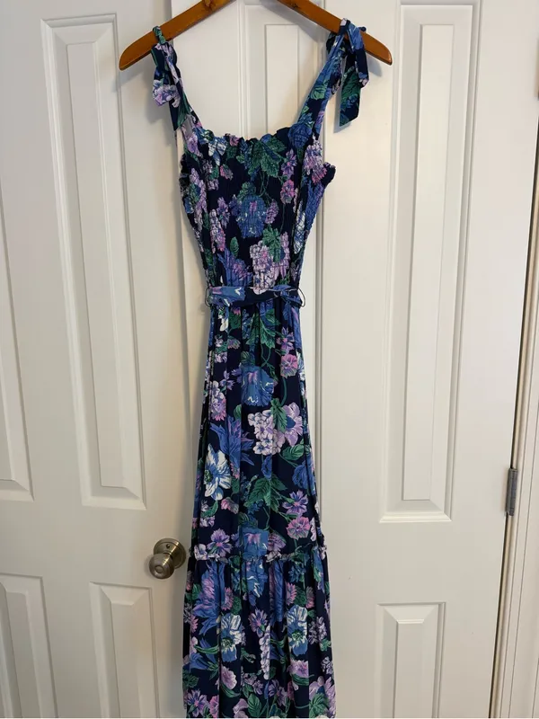 J.Crew Beachwear Smocked tie-shoulder dress in retro floral Size Small - Image 8