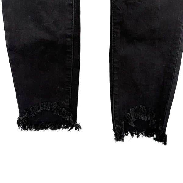 J. Crew Mercantile Size 27 Skinny Fit Black‎ Denim Pants Jeans Distressed Hem - Image 3