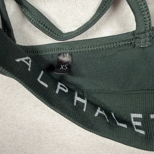 Alphalete Sports Bra Women’s XS Green Strappy Back Seamless Workout Bra - Image 4