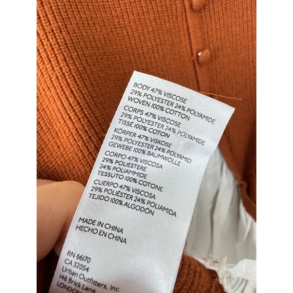Maeve Anthropologie Rust Orange‎ Layered Sweater Peter Pan Collar Mixed Small - Image 5