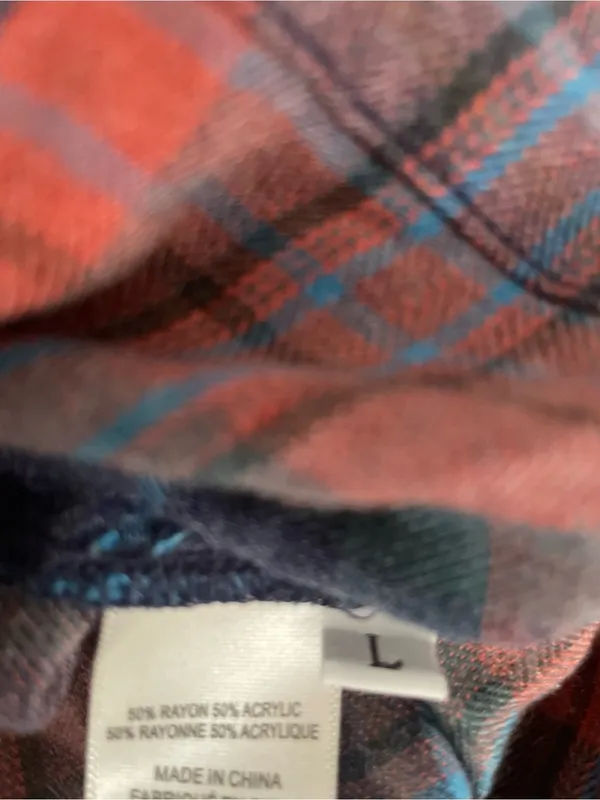 Cloth & Stone Tartan Plaid Lace Back Size Large - Image 5