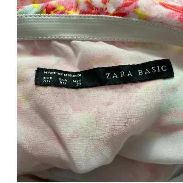 Zara‎ Basic Floral Strapless Maxi Dress in Pink Boho Draped Size US XS - Image 12