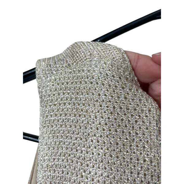 Onyx Nite Womens Dress Size 4 Sleeveless Gold Metallic Crochet Party‎ Cocktail - Image 8