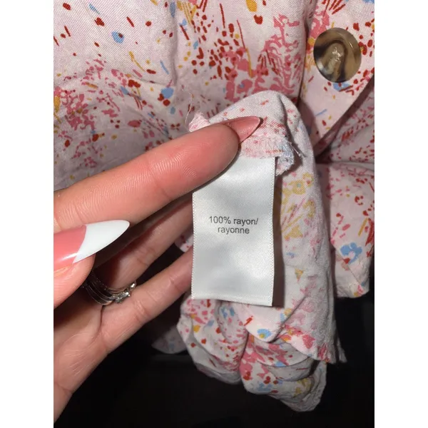 Maurices Floral Button Front Mini Dress Flutter Sleeve XL Pockets Cottagecore - Image 7
