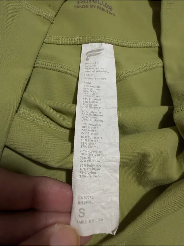Fabletics Womens Oasis PureLuxe High Waisted 6” Biker Shorts S Green Pockets - Image 4