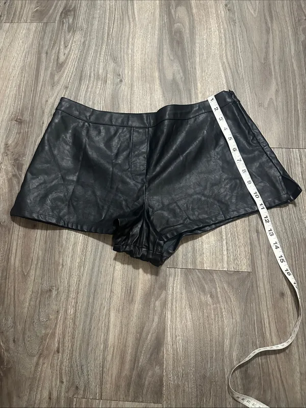 Victoria's Secret Black, Faux Leather Short Shorts - Image 8