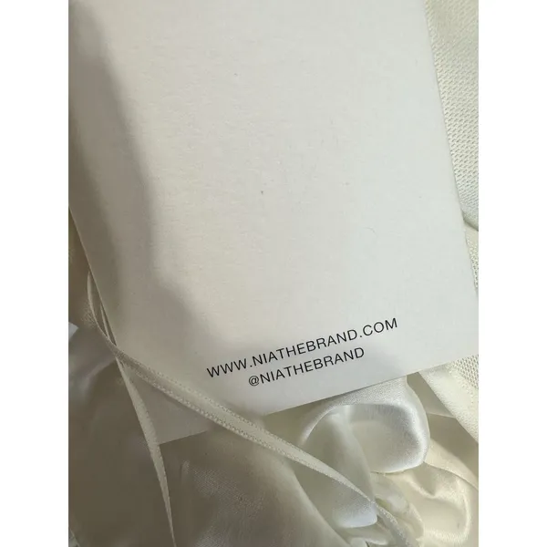 NIA The Label Taurus Top XS White Ruched Satin Corset‎ Bodice Long Sleeve Mesh - Image 8